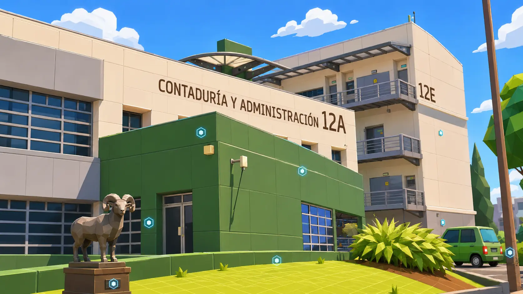 Estudiantes universitarios en aula moderna